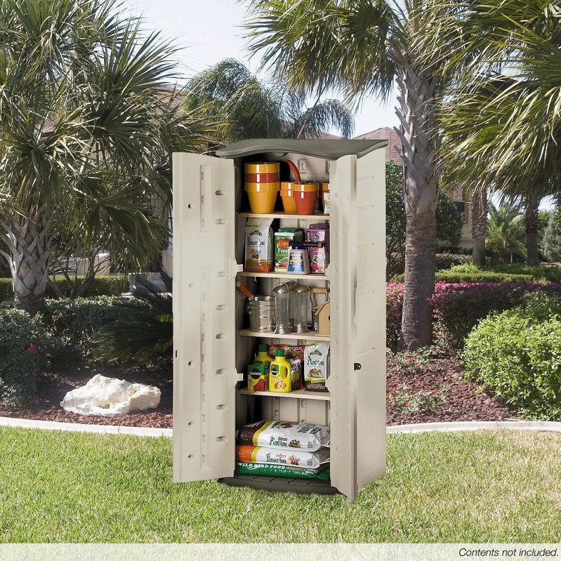 Rubbermaid Vertical Resin Weather Resistant Outdoor Storage Shed