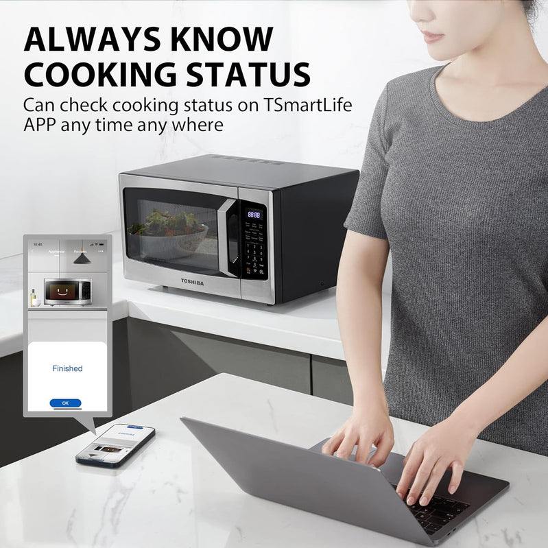 Toshiba 4-in-1 ML-EC42P, SS Countertop Microwave Oven, Smart Sensor, Convection, Air Fryer Combo, Mute Function