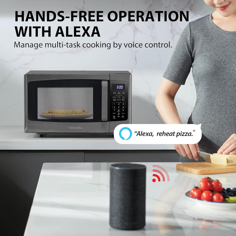 Toshiba 4-in-1 ML-EC42P, SS Countertop Microwave Oven, Smart Sensor, Convection, Air Fryer Combo, Mute Function