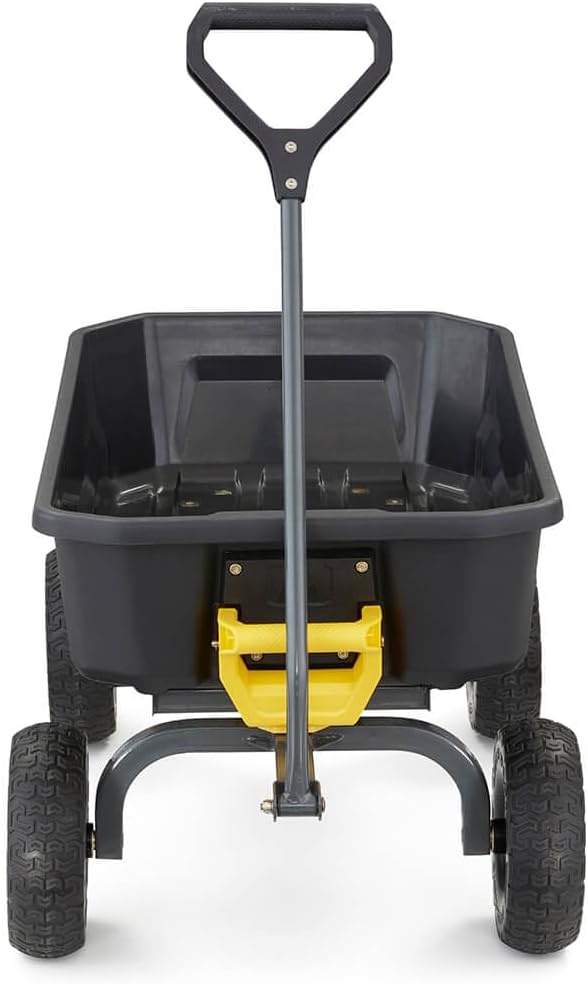 7GCG-NF Heavy-Duty Poly Dump Garden Cart With No-Flat Tires, 7 Cu. Ft., 1200-Pound Capacity, Black