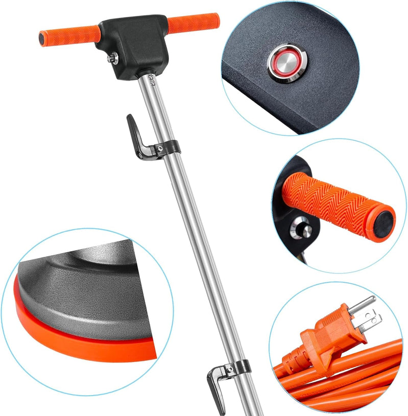 Commercial Floor Scrubber Machine With Brushes And Pads, Heavy Duty Floor Buffer Polisher And Cleaner, Deep Cleaning Tile And Grout