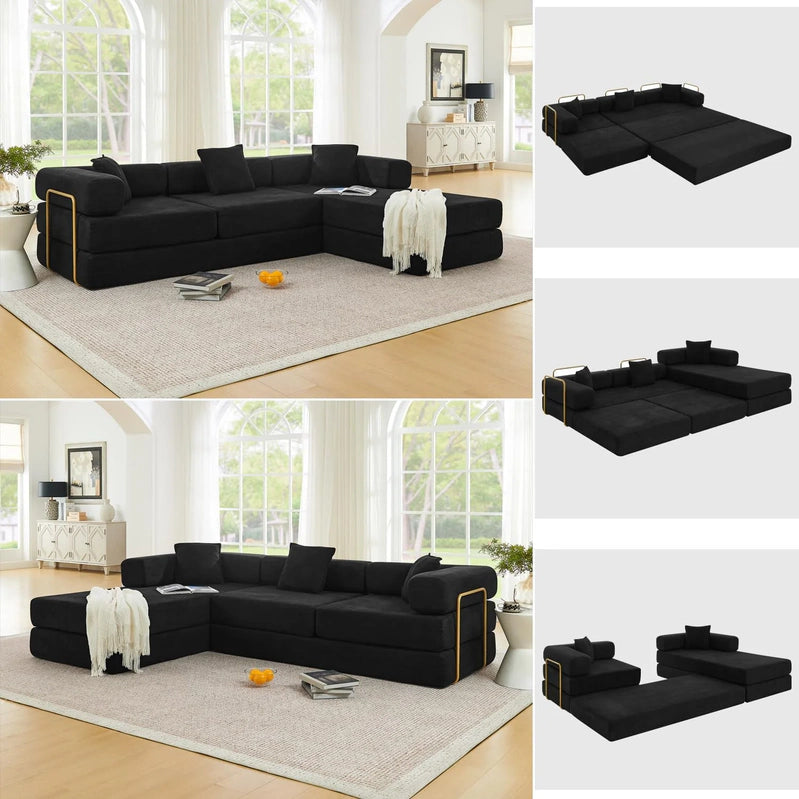Hanxin 78 In. Convertible Sleeper Sofa Bed, Folding Floor Mattress Couch