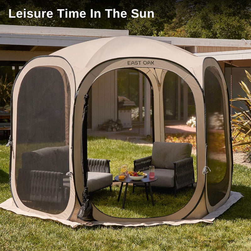East Oak Screen House Tent Pop-Up Portable Screen Room Canopy Instant Screen Tent 10 x 10 Ft