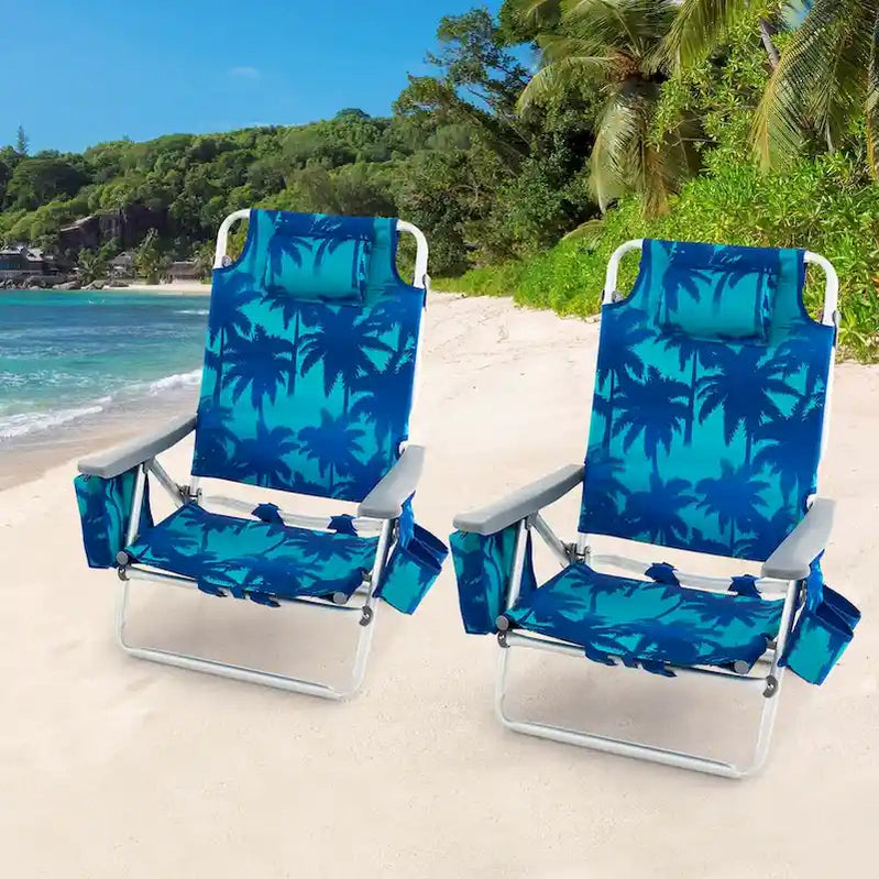Costway 4-Pack Folding Backpack Beach Chair 5-Position Outdoor, See Details