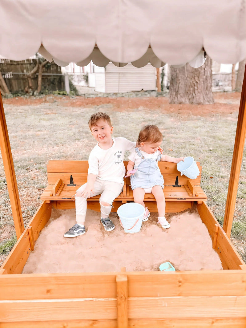 Morgete 47 In. Outdoor Sandbox For Kids With Lid And Bench, Wooden Sand Play Toys Center