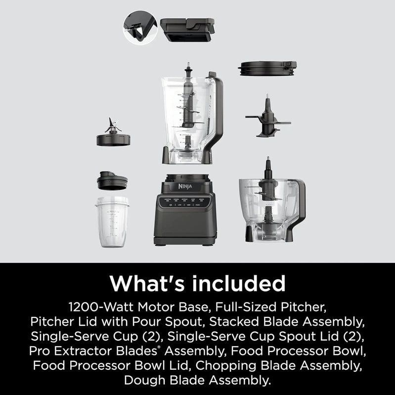 Ninja Mega Kitchen System, 1500 Watt Stand Mixer, 2.1 Liters And Food Processor, 8 Cups With 2 473 Ml Takeaway Cups