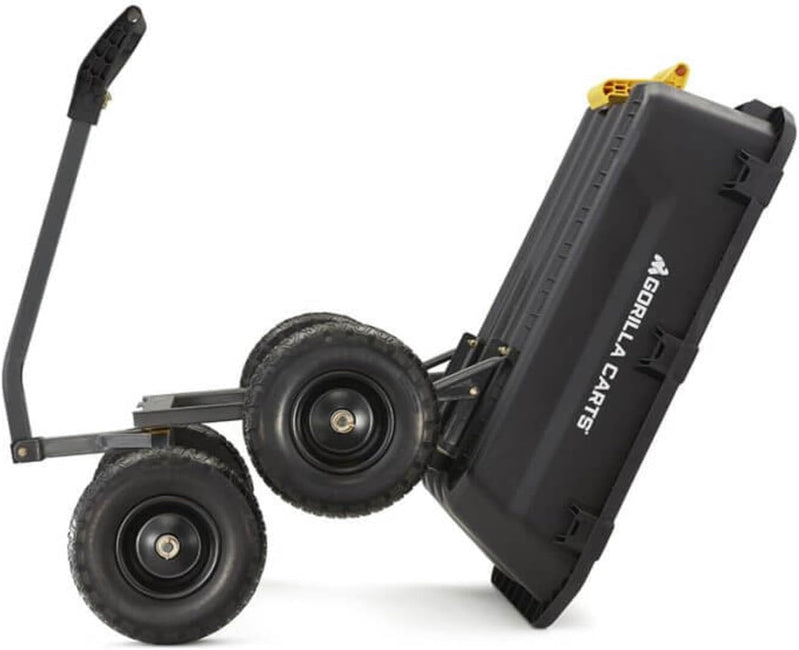 7GCG-NF Heavy-Duty Poly Dump Garden Cart With No-Flat Tires, 7 Cu. Ft., 1200-Pound Capacity, Black