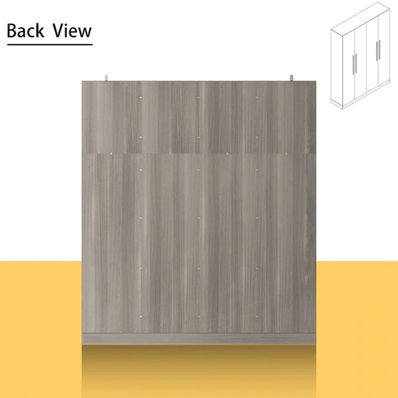 Modern Freestanding Solid Wood Wardrobe Closet With Storage Shelves