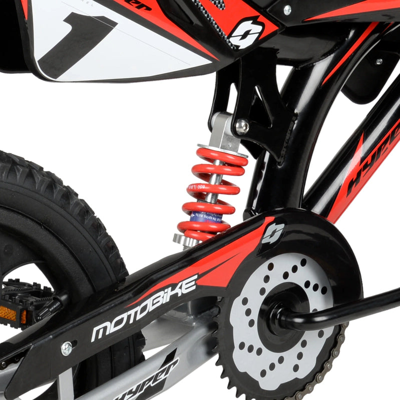 Hyper Bicycles 16 In. Kids Motobike With Mag Wheels, Including Training Wheels, Black/Red