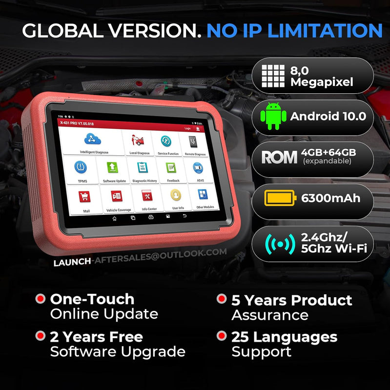 Launch X431 V Plus 5.0 Scan Tool With 2025 CANFD Connector, 37 Reset And OE-Level Diagnostics