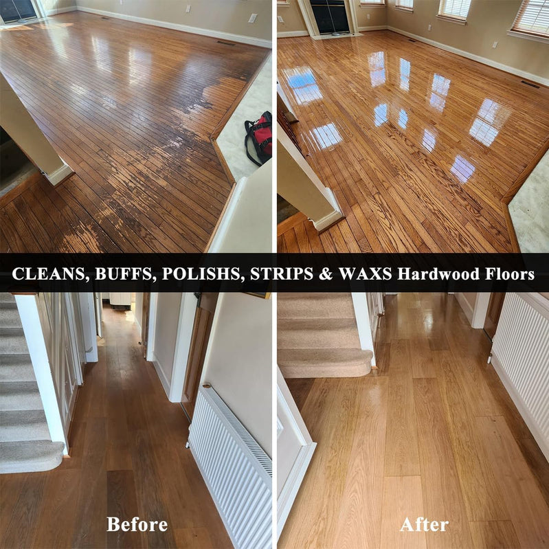 Commercial Floor Scrubber Machine With Brushes And Pads, Heavy Duty Floor Buffer Polisher And Cleaner, Deep Cleaning Tile And Grout