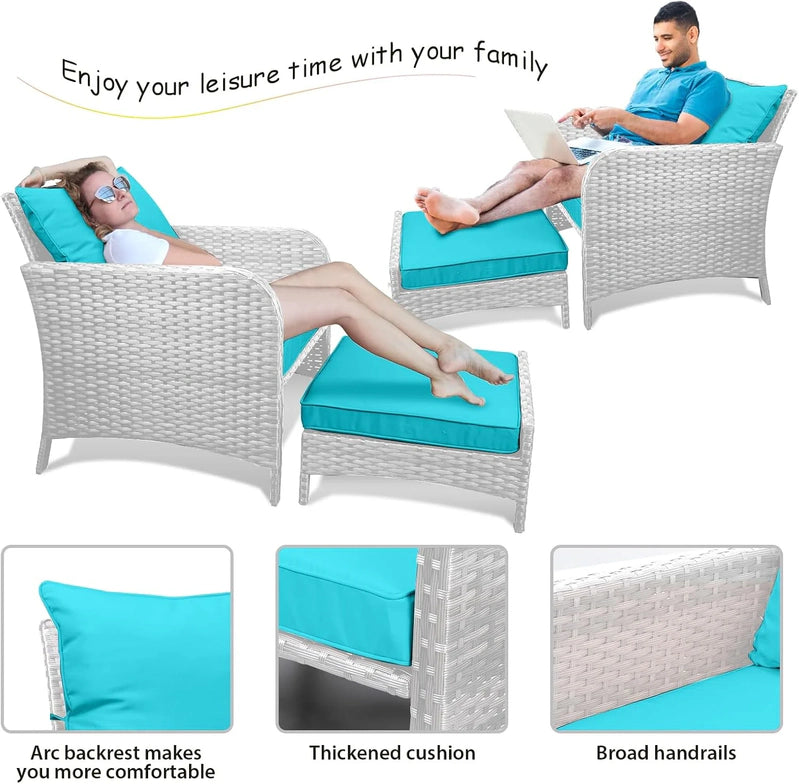 Leveleve Balcony Furniture 5 Piece Patio Conversation Set