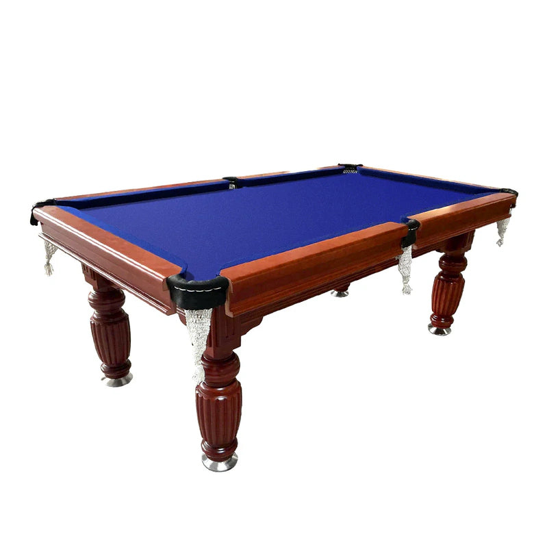 Classic Slate Pool Table With Cues And Balls Set For Home Or Lounge, Walnut Wood, 8 Ft