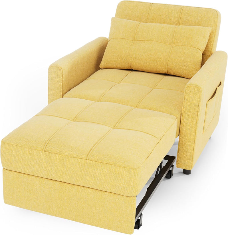 Sofa Bed Chair 3-in-1 Convertible Pullout Single Sleeper Chair Bed Spacious Multifunctional Sofa