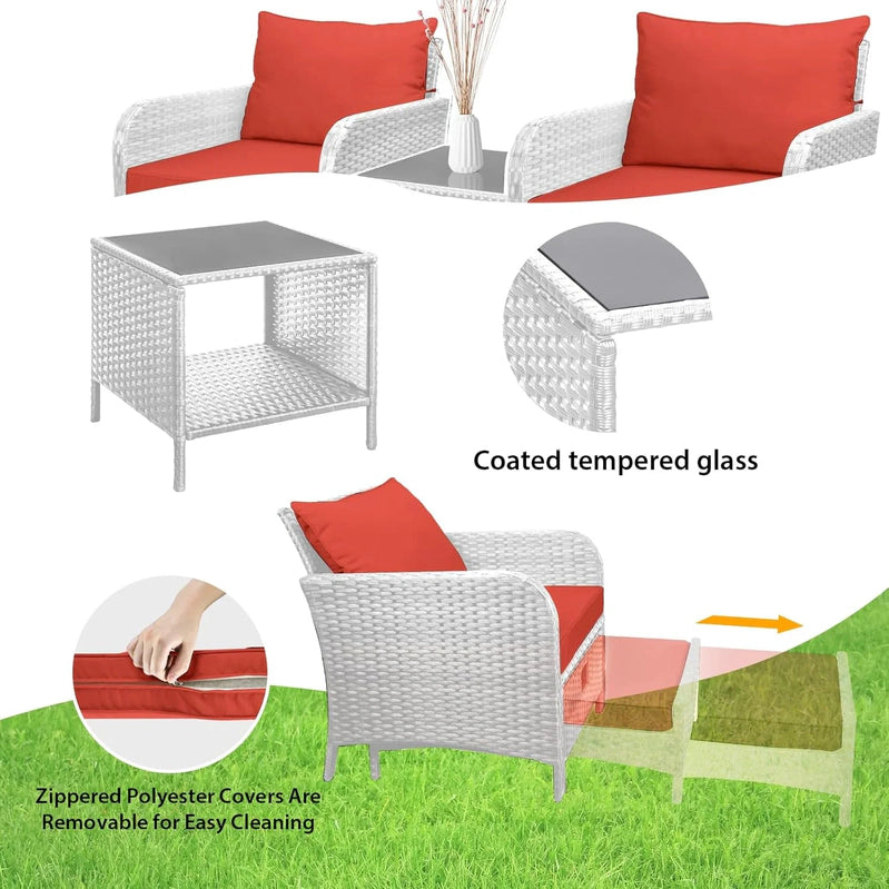 Leveleve Balcony Furniture 5 Piece Patio Conversation Set