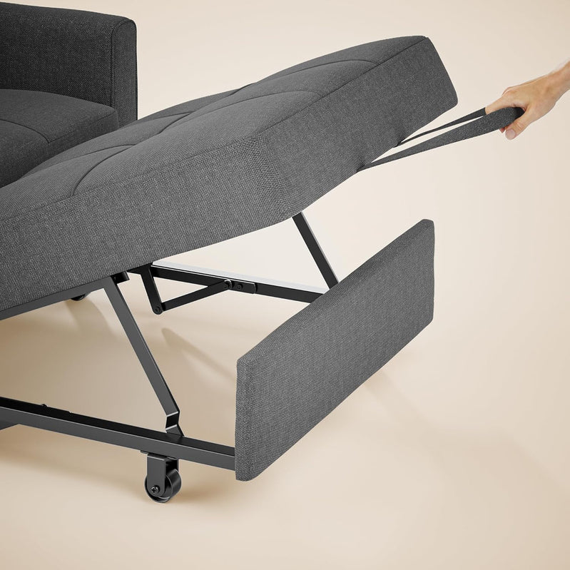 Sofa Bed Chair 3-in-1 Convertible Pullout Single Sleeper Chair Bed Spacious Multifunctional Sofa