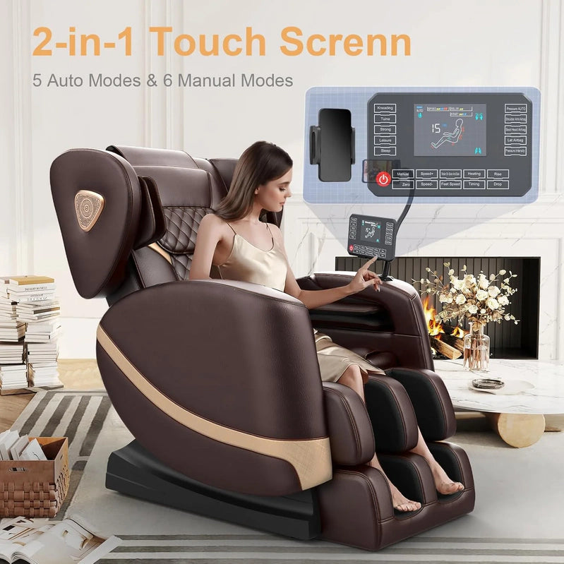 Massage Chair Full Body, Zero Gravity Massage Chair With 10 Fix Rollers, Heating, Foot Massage, Auto Modes, Bluetooth Speaker