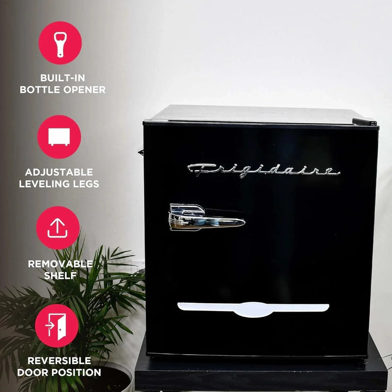 Frigidaire EFR176 Retro Compact Fridge With Chiller Mini Refrigerator With Built-In Bottle Opener For Office, Bedroom, Dorm Room Or Cabin