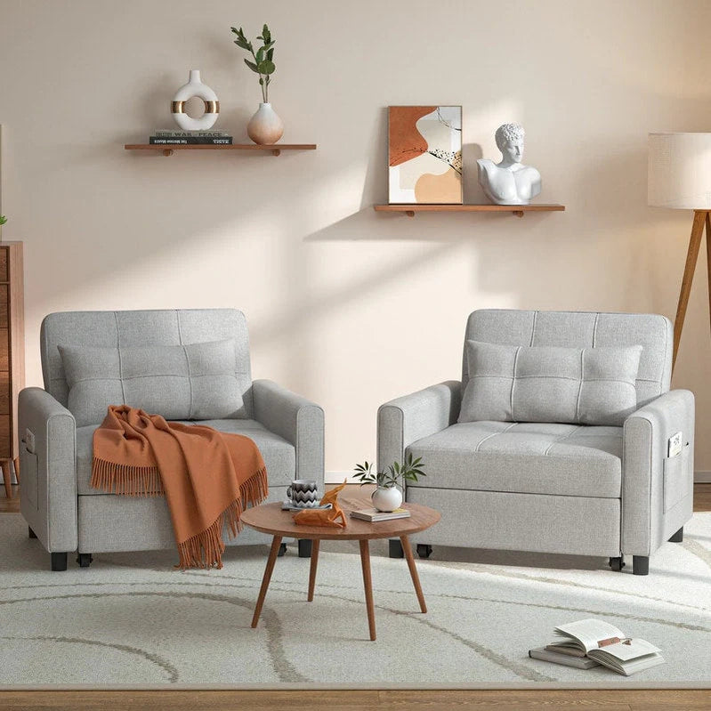 3-in-1 Adjustable Sleeper Sofa Bed, Pull Out Chair Sofa, Convertible Folding Bed For Living Room