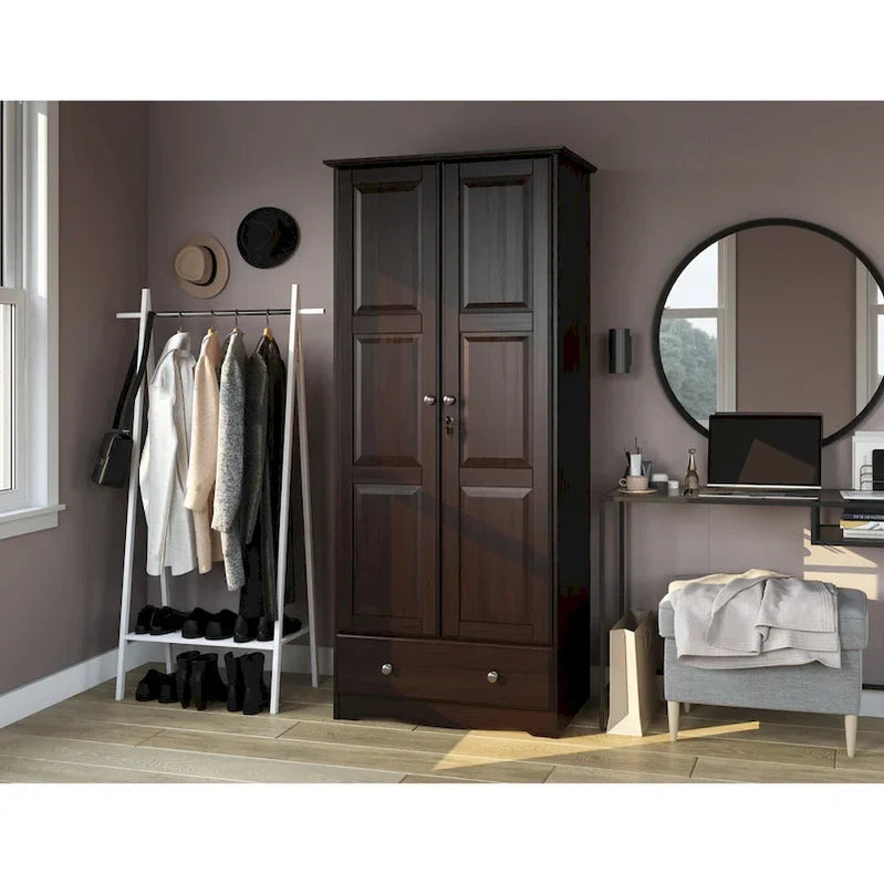 Palace Imports 100% Solid Wood Flexible Wardrobe Armoire With Metal Or Wooden Knobs