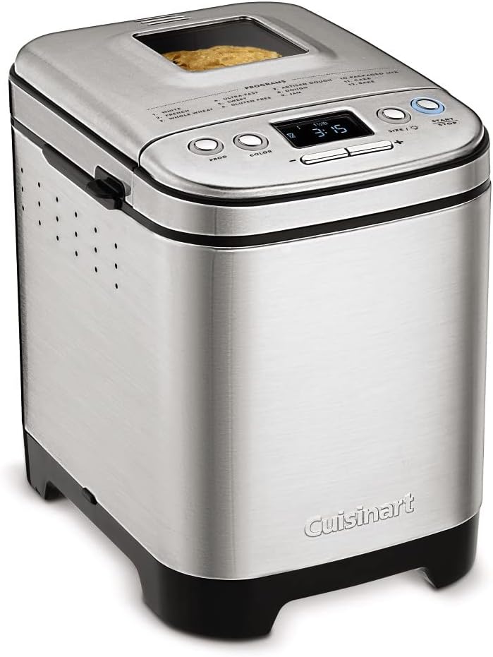 Cuisinart Bread Maker Machine, Compact And Automatic, Up To 2lb Loaves