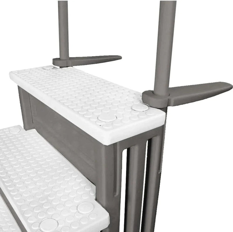 Select Anti-Slip in-Pool Steps, Gray, For Above Ground Swimming Pools, Can Mount To Decks 48 In. To 54 In. H, Safety Stairs Capacity Up To 300 Lbs