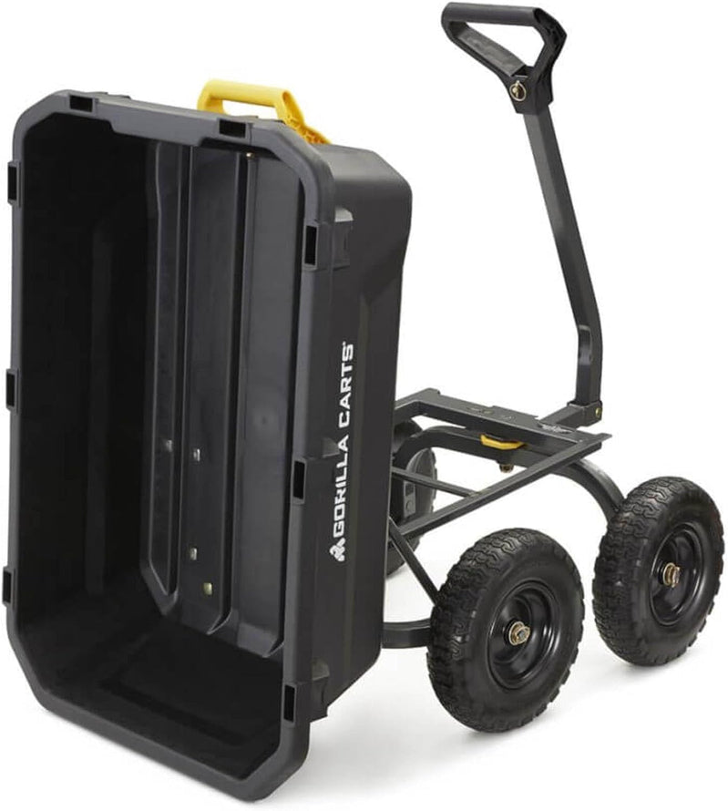 7GCG-NF Heavy-Duty Poly Dump Garden Cart With No-Flat Tires, 7 Cu. Ft., 1200-Pound Capacity, Black