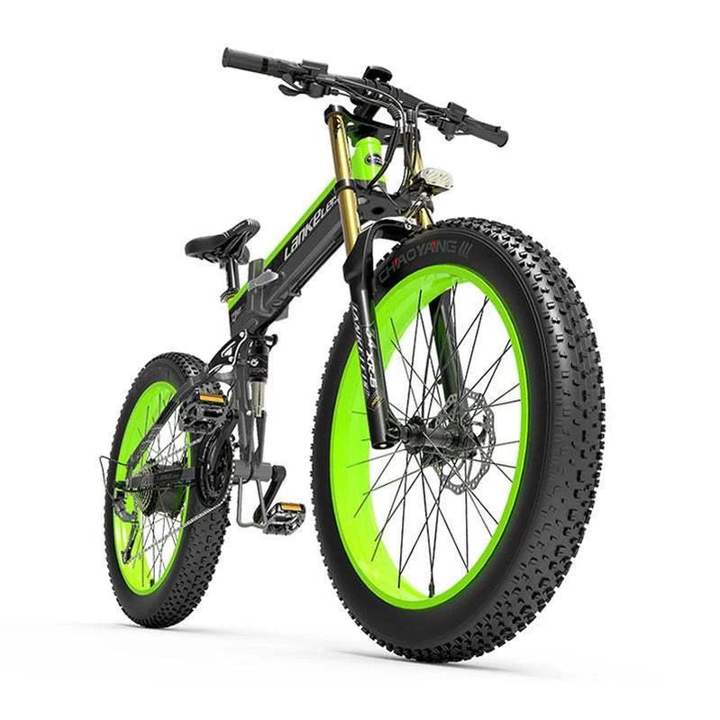 Lankeleisi XT750 Plus 1000W 26 In. Fatbike Dual Crown Fork Foldable E-Mountain Bike 17.5Ah