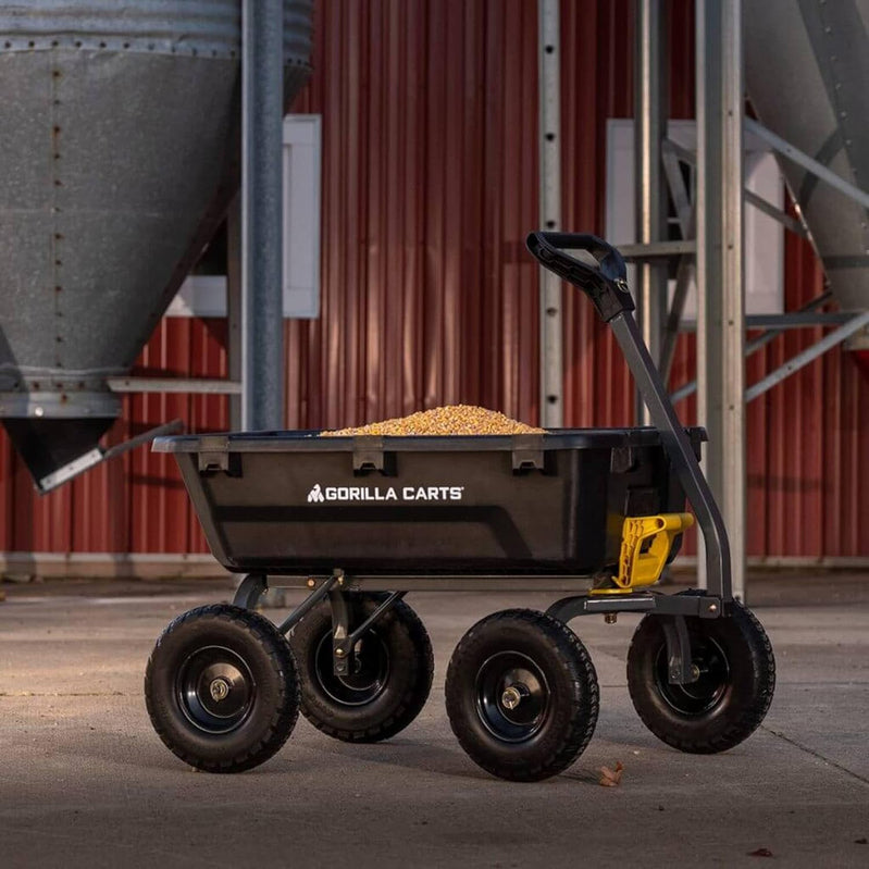 7GCG-NF Heavy-Duty Poly Dump Garden Cart With No-Flat Tires, 7 Cu. Ft., 1200-Pound Capacity, Black
