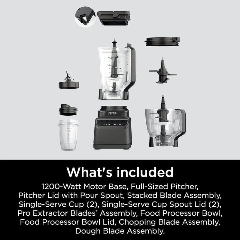 Ninja Mega Kitchen System 1500 Watt 72 Ounce Full Size Blender And 8 Cup Food Processor
