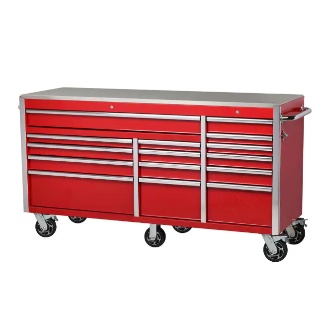 Tool Storage 72 In. W Standard Duty Gloss Black Mobile Workbench Tool Chest