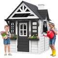 Coclub Outdoor Playhouse For Kids Ages 4-8, Wooden Play House With Doorbell, Phone, Kitchen Toys, Outdoor Kids Play Equipment, Casa Para Ni As