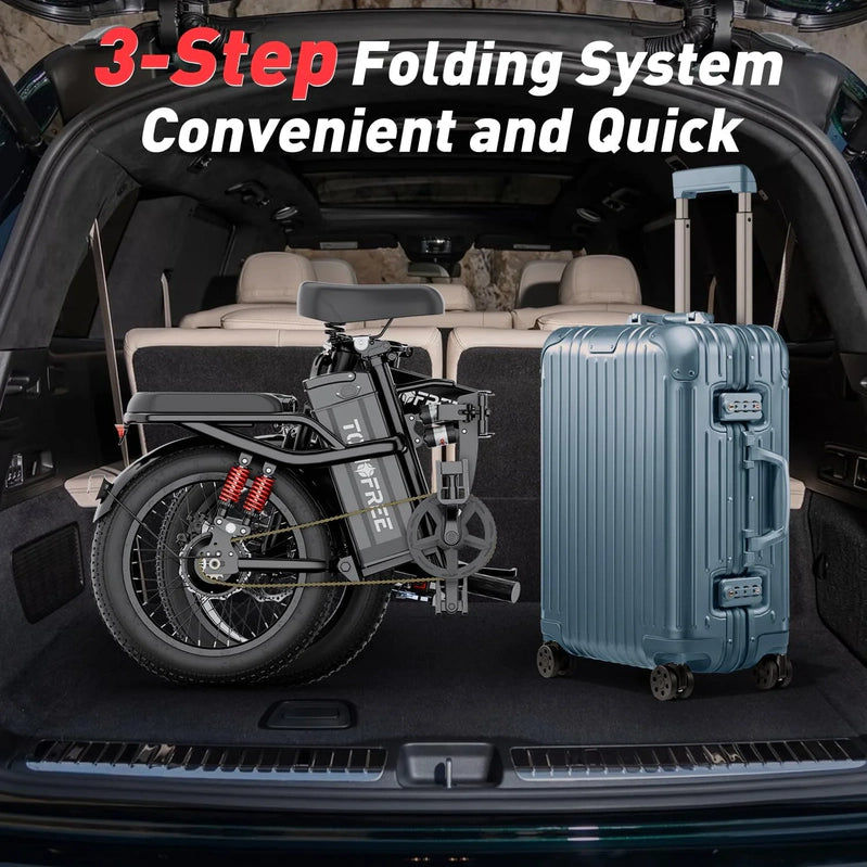 T1 Electric Bike For Adults 1200W Motor, 31MPH, 48V 20Ah Folding E-Bike