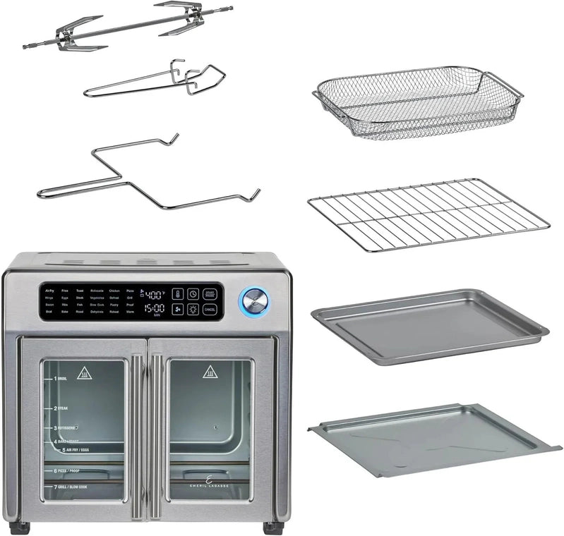 Emeril Lagasse Extra Large French Door Air Fryer Toaster Oven Combo, 24 Cooking Functions