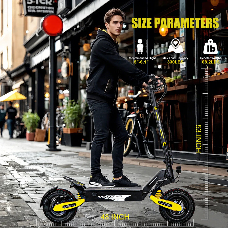 Off Road Electric Scooter For Adults, 1200W Motor Fast E Scooter, Up To 28MPH Top Speed And 20Miles Long Range, 11 In. Off-Road Tires