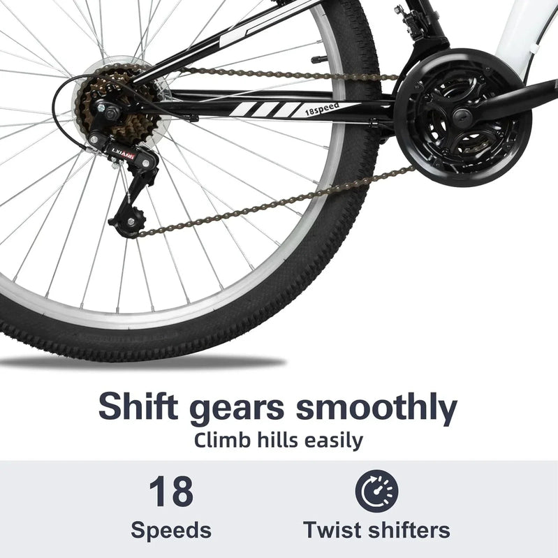 Weize Mountain Bike 26 27.5 In. Outdoor Hybrid Bikes 18-Speed High-Carbon Steel Full Suspension