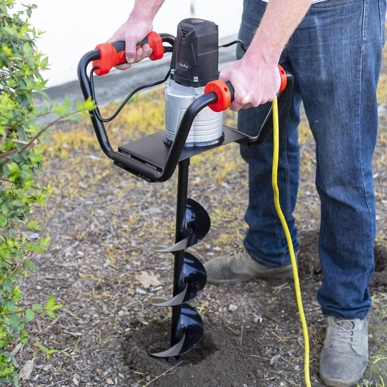 XtremepowerUS 1500W Electric Post Hole Digger With 6 In. Auger Bit, Anti Vibration Handle And Safety Lock For Soil And Fence Posts