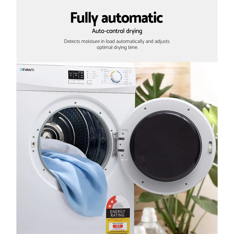 Devanti 7kg Vented Tumble Dryer, White