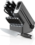 Ninja K32017 Foodi NeverDull 17 Piece Premium Knife System Block Set With Built-In Sharpener, Stainless Steel/Black