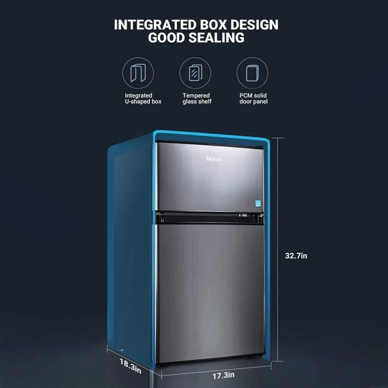 Mini Fridge With Freezer, 3.1 Cu. Ft. Small Refrigerator, Compact Refrigerator With LED Light