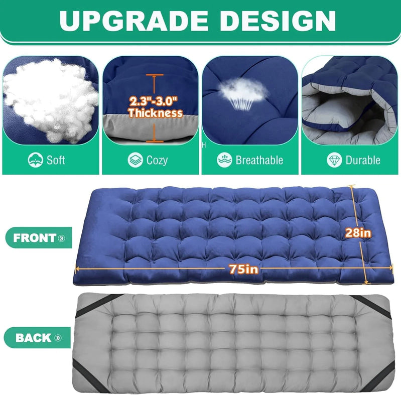 Slsy 2 Pack Folding Bed Cot With 3.3 In. 2 Sided Mattress, 75 In. 28 In. Folding Camping Cots With Carry Bag, Portable Sleeping Cot Guest Bed