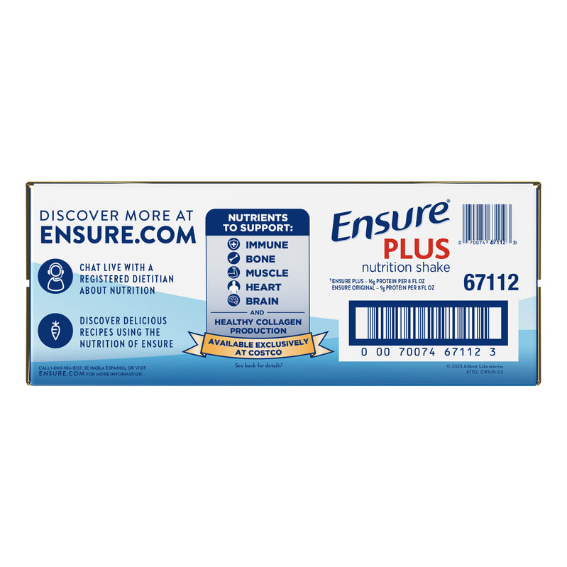 Ensure Plus Nutrition Shake, Vanilla, 8 Fl. Oz, 30-pack