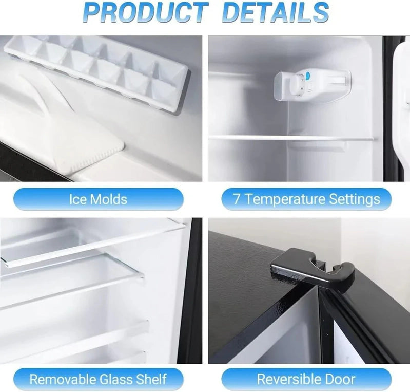 Apartment Size Refrigerator, 3.5 Cu. Ft. Samll Refrigerator With Freezer Suitable For Home And Apartments, Freestanding