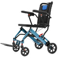 Ultra-Light Portable Folding Wheelchair, Travel-Friendly With Handbrake, 220 Lbs Capacity, Ideal For Elderly And Children