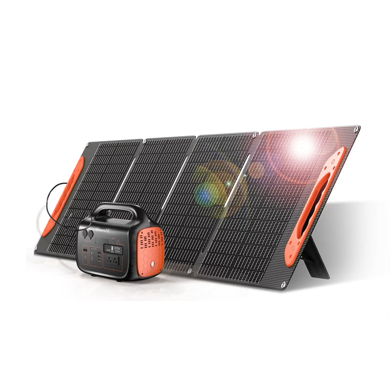 GreenOE Portable Power Station 1000W 1024Wh Solar Powered Generator With 100W Solar Panel