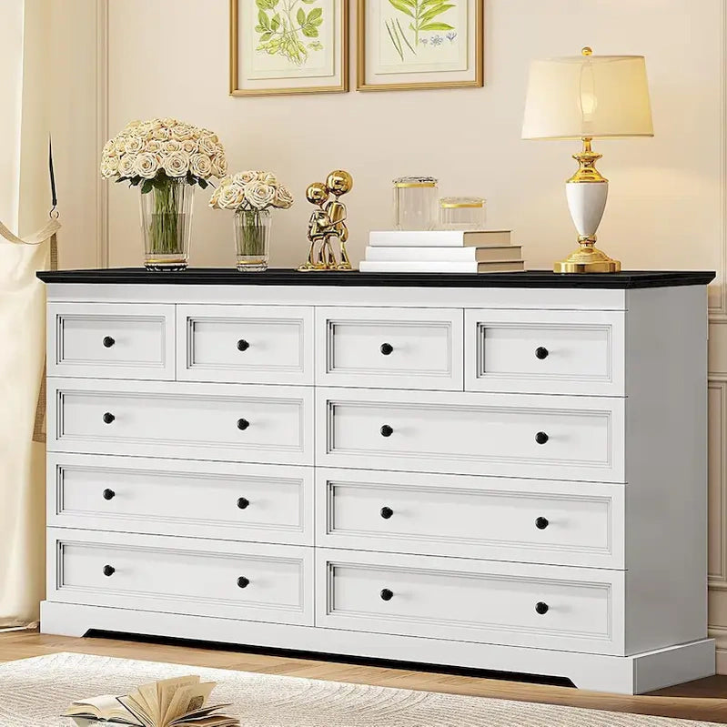 10 Drawers Dresser 55 Large Drawers Wood Dressers And Chest Of Drawers