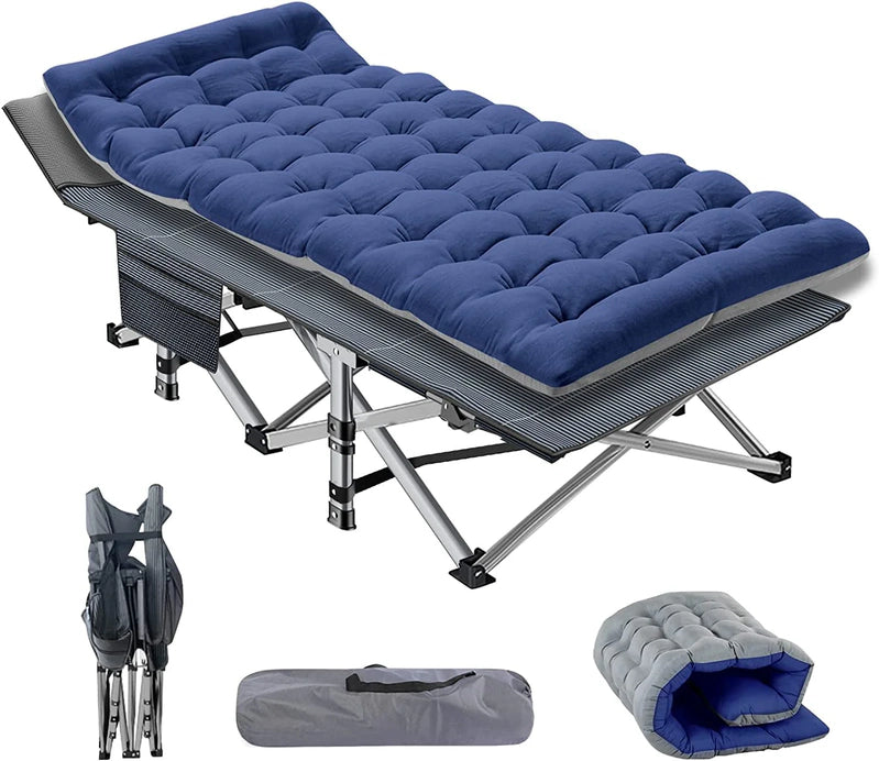 Slsy 2 Pack Folding Bed Cot With 3.3 In. 2 Sided Mattress, 75 In. 28 In. Folding Camping Cots With Carry Bag, Portable Sleeping Cot Guest Bed