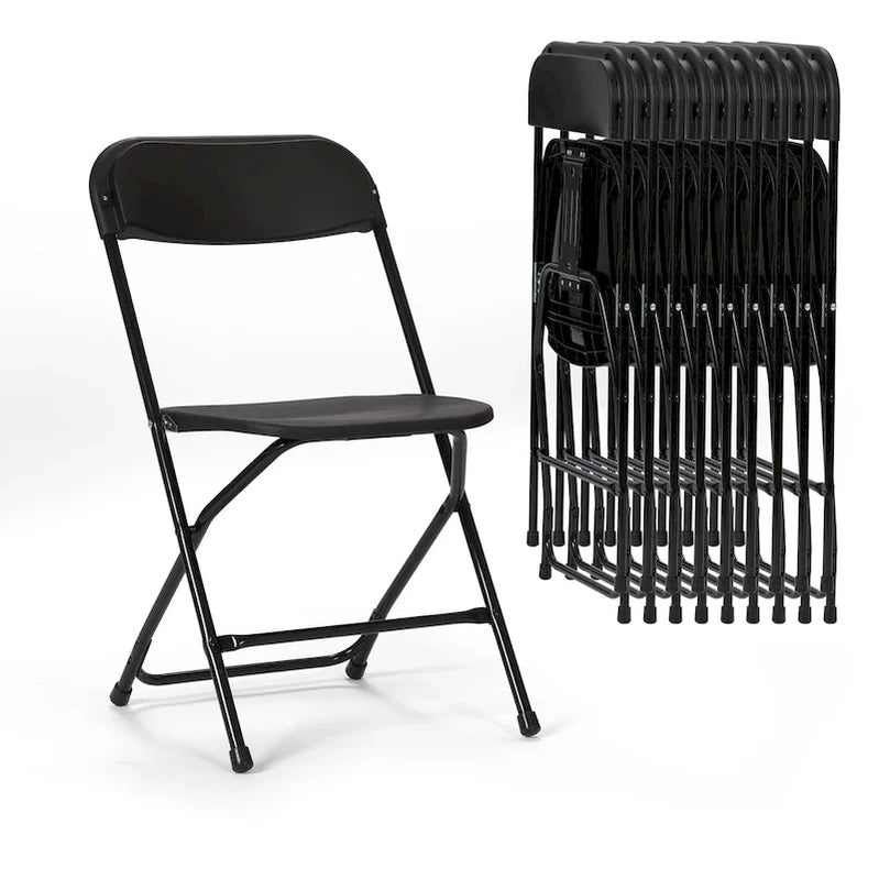 10 Pack Plastic Folding Chair 350lb. Capacity For Events Office Wedding Party Picnic Kitchen Dining