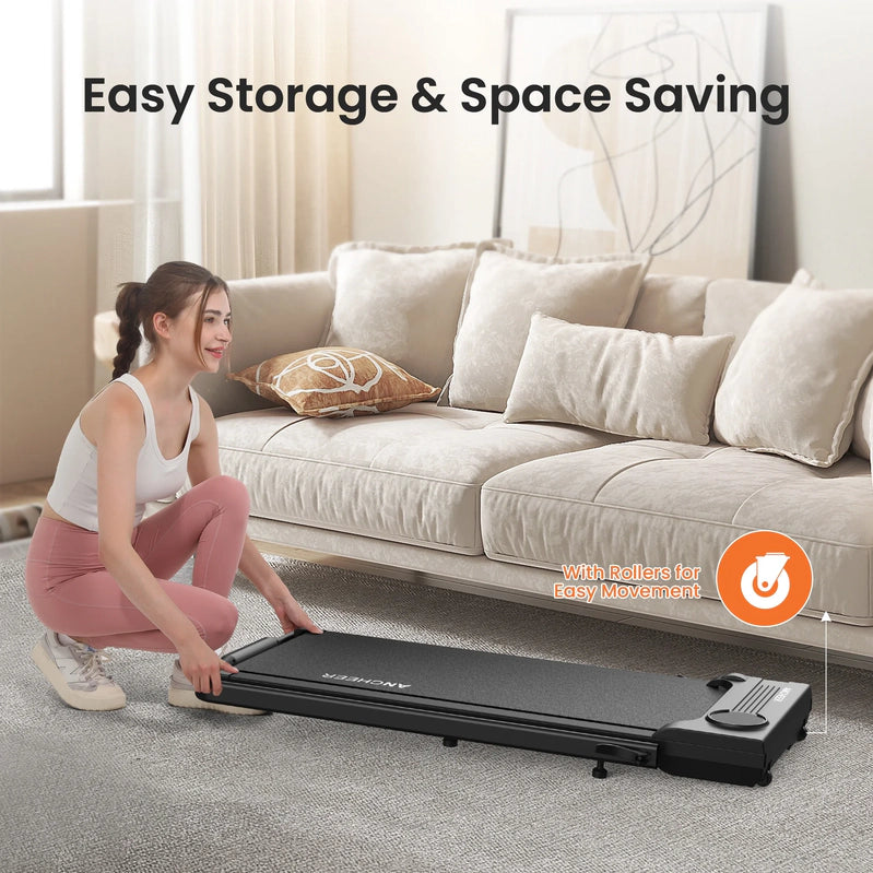 Ancheer Portable Folding Walking Pad 300lb, 7.5 MPH Under Desk Treadmill With Remote Control And LED Display
