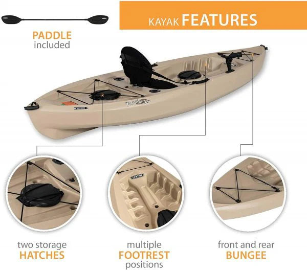 Lifetime 90806 Tamarack Angler 100 Fishing Kayak C 2 Pack, Paddles Included